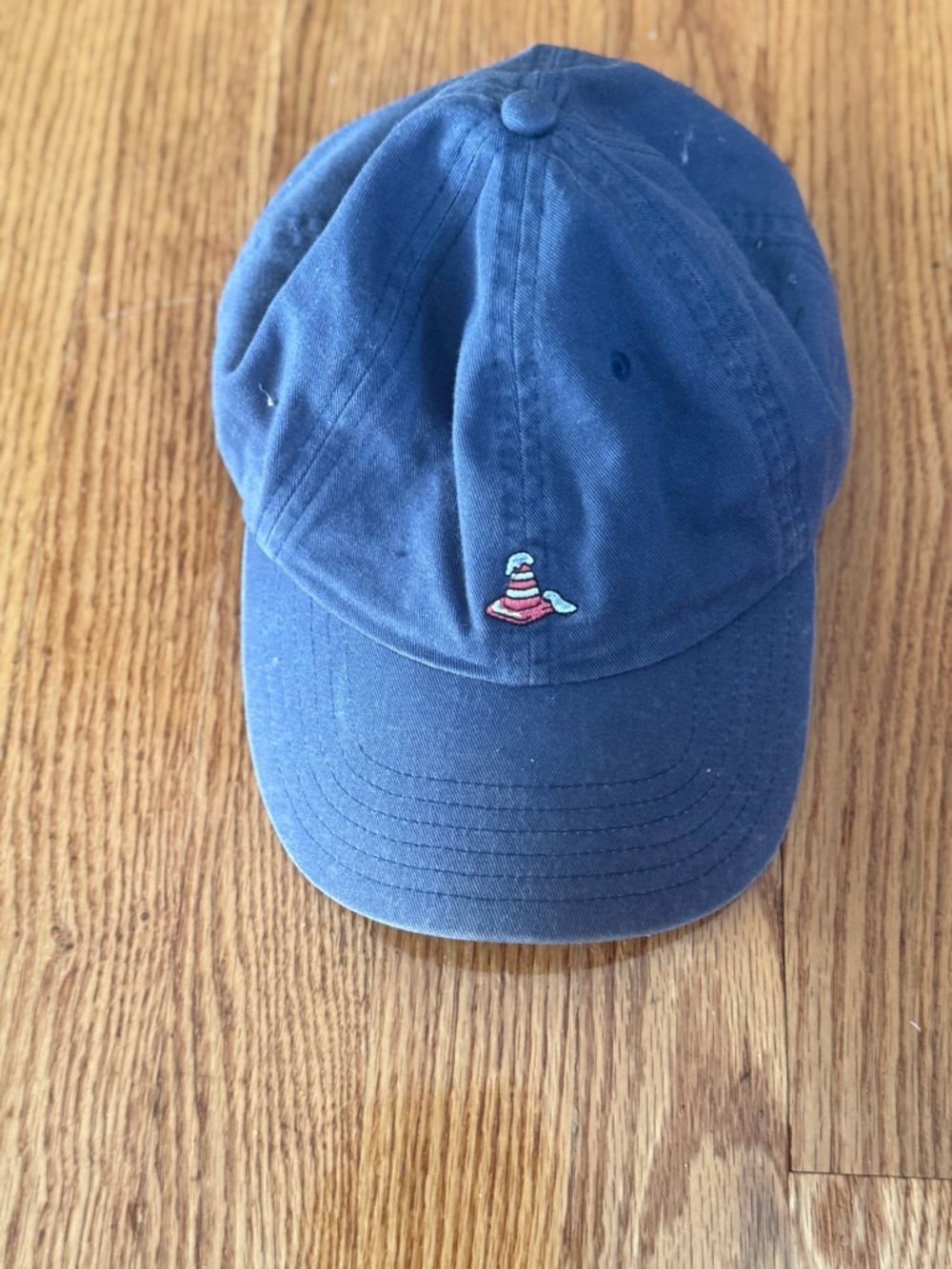 Vineyard Vines Navy Baseball Hat with Striped Whale Patch